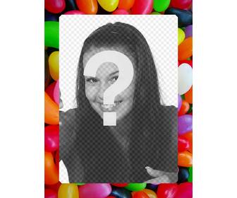 Jelly beans cadre photo pour faire en ligne avec votre photo.