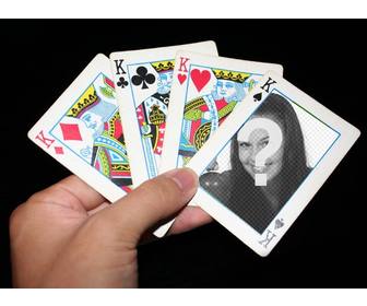 photomontage avec des cartes poker ou vous pouvez mettre votre photo dans lquotune des cartes et ajouter un texte libre