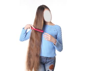 photomontage dune fille avec des cheveux tres longs personnaliser avec votre visage