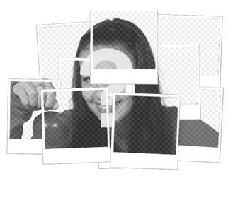 polaroid photo mosaique et blanc effet mosaique avec plusieurs images