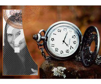 creez un collage style vintage avec une montre poche