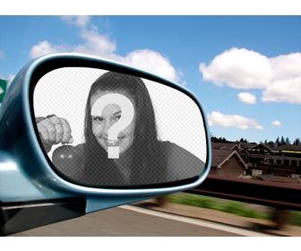 photomontage avec votre photo dans un miroir voiture