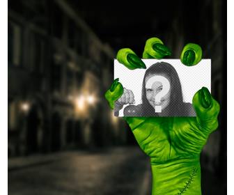 photomontage avec un monstre vert