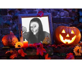 halloween image cadre avec une citrouille pour votre photo