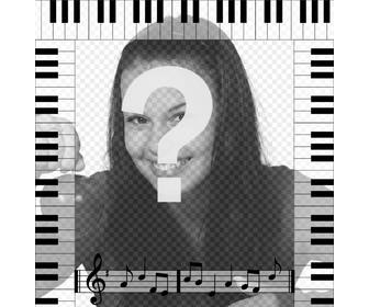cadre photo avec notes musicales dun piano