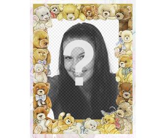 cadre photo avec des photos bebes ours autour votre image