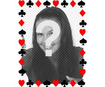 cadre photo avec des symboles cartes poker