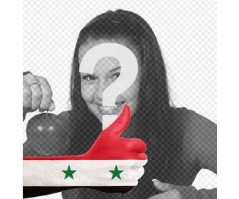 main avec drapeau syrie pour ajouter votre photo ligne