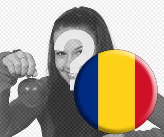 effet photo pour coller le drapeau roumain dans une forme circulaire sur vos images