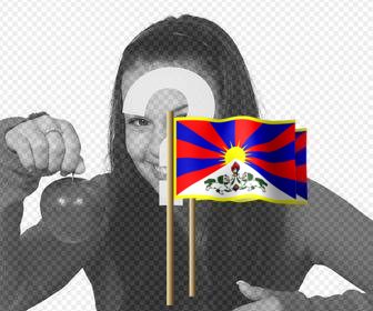 drapeau tibetain sur le poteau vous pouvez coller dans vos photos comme autocollant
