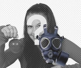 autocollant ligne dun masque gaz inserer dans vos photos