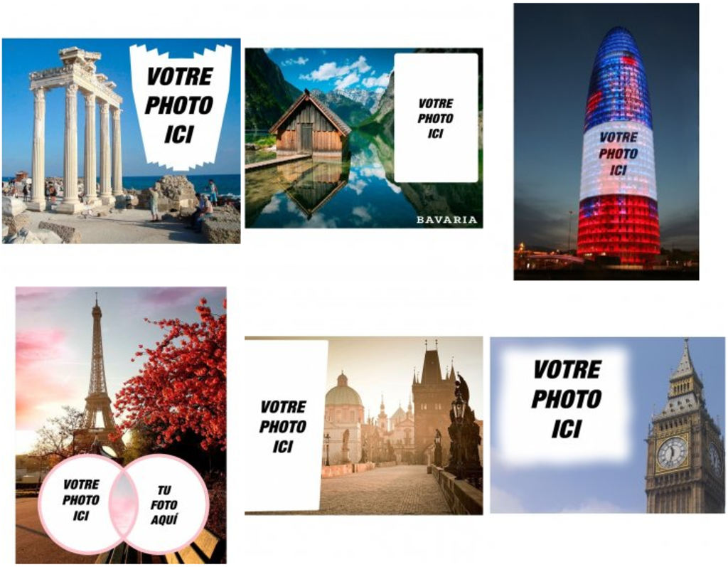 Cartes postales avec des paysages de l'Europe