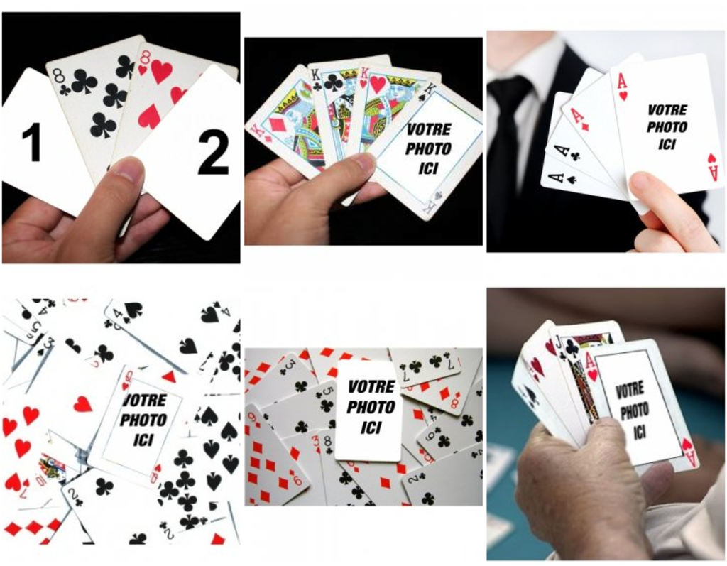 photomontages et des cadres de poker