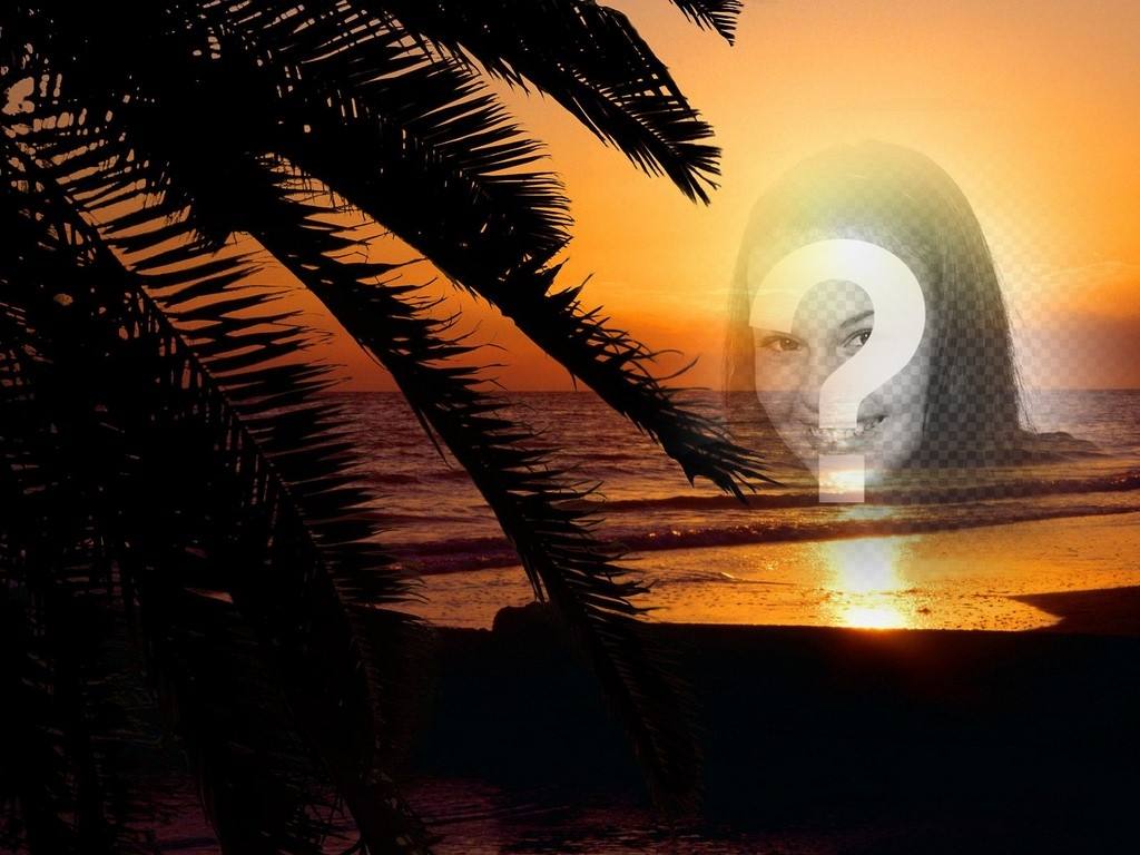 Mettez votre photo en ligne à un coucher de soleil dans un paysage idyllique dun ..