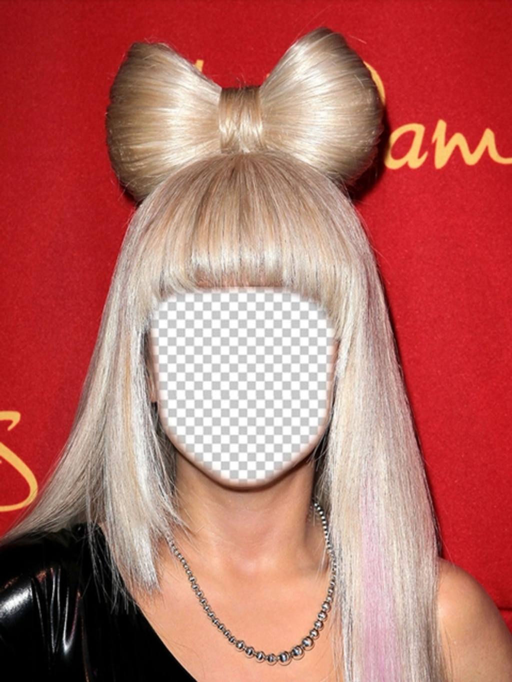 Habillez comme Lady Gaga avec ses cheveux blonds avec ce photomontage ..