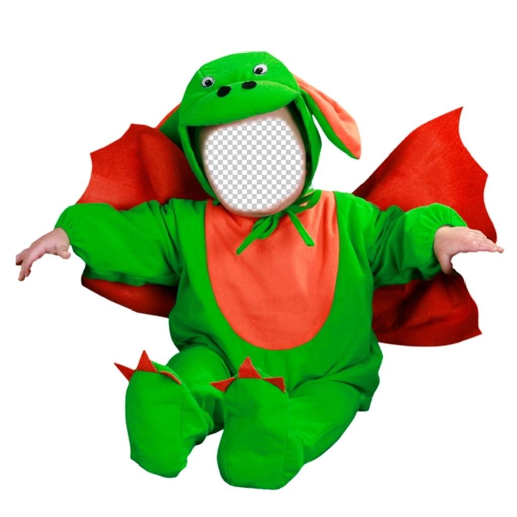 Photomontage pour modifier un costume de dragon vert avec votre photo ..