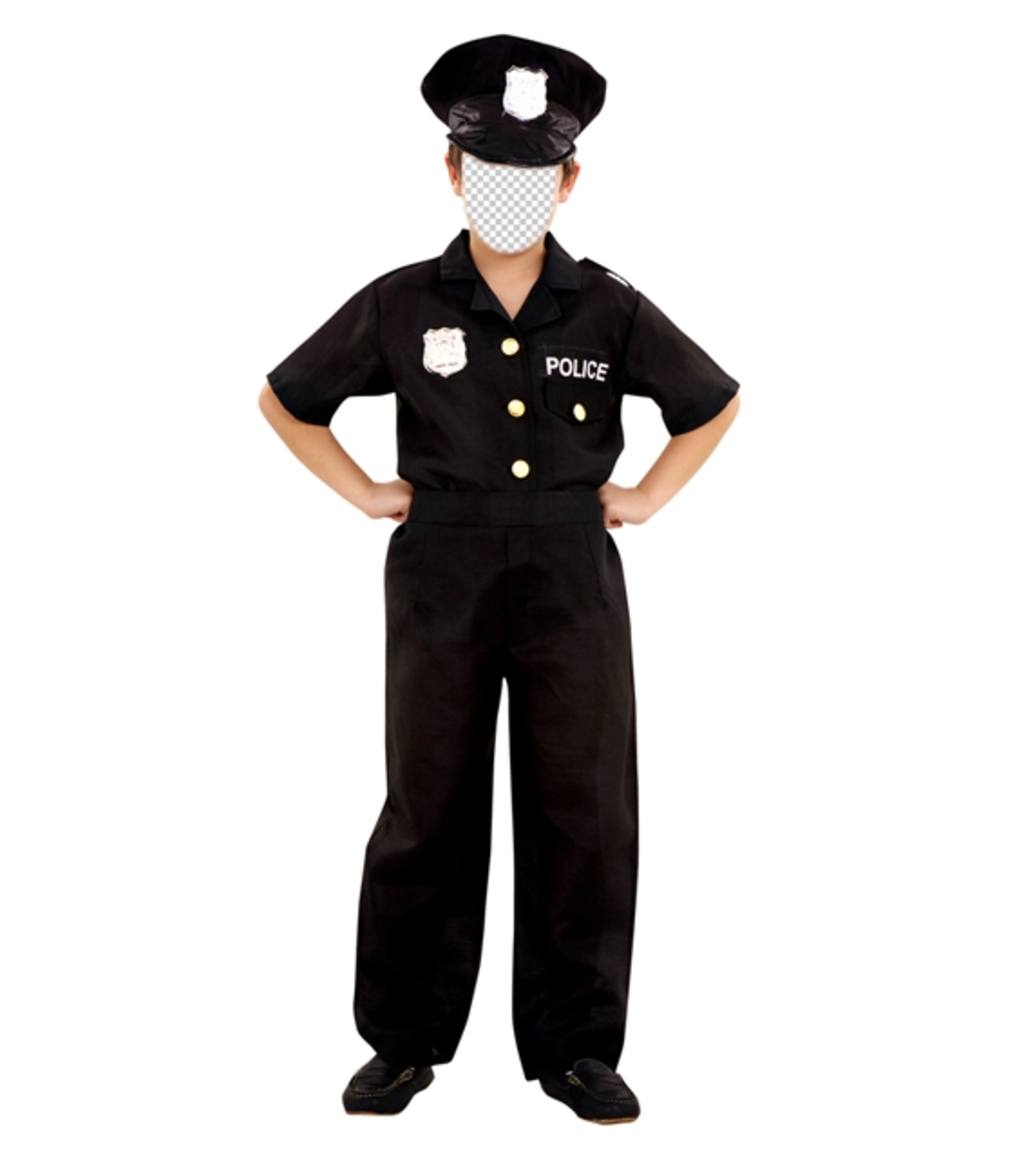 Créer ce photomontage dun enfant habillé comme un policier ..