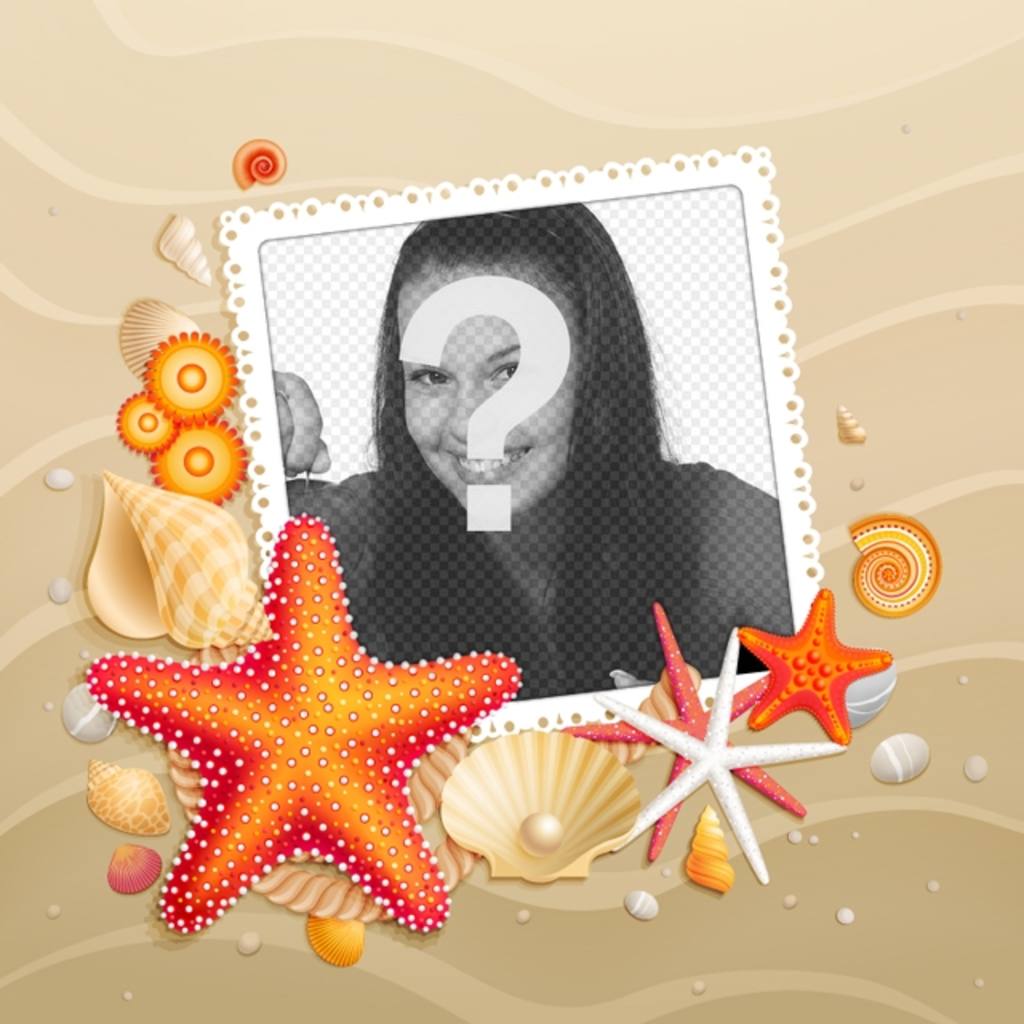 Personnalisez votre avatar avec un fond de plage avec des étoiles de mer lété pour facebook et..