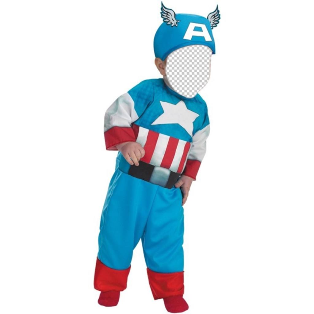 Enfants photomontages dun enfant habillé comme Captain America ..