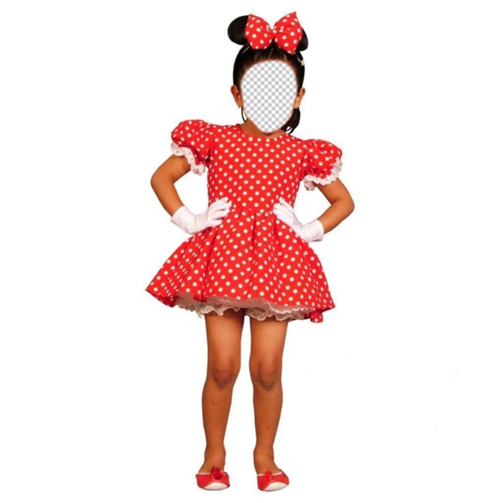 Photomontage du costume Minnie Mouse pour ajouter un visage ..