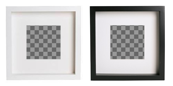 Créer un collage en ligne avec 2 cadres photo en noir et blanc carrés pour mettre vos images et ajouter du..