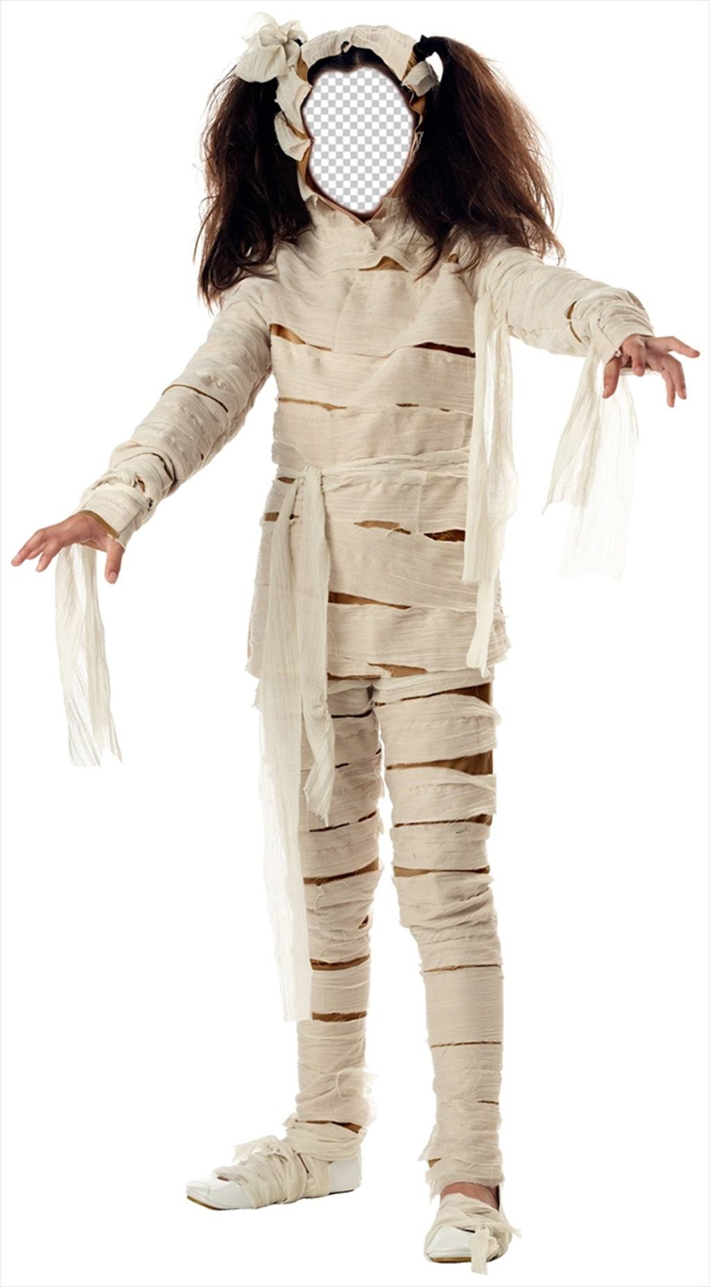 Photomontage dune fille déguisée en momie pour lHalloween que vous pouvez modifier ..