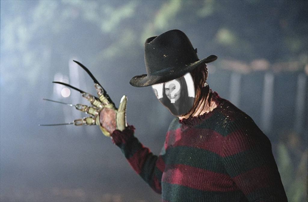 Photomontage de Freddy Krueger pour Halloween. Devenir le célèbre meurtrier de Nightmare on Elm Street et entrer dans les rêves de vos..