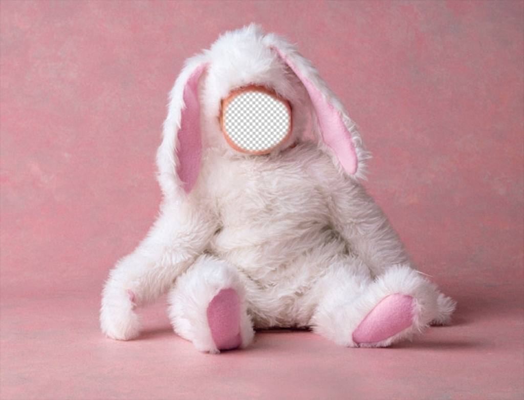 Effet photo dun bébé habillé comme lapin. ..