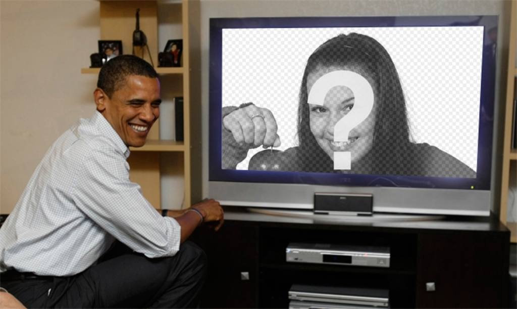 Photomontage de Barack Obama à la télévision, où va votre photo. Envoyez votre ..