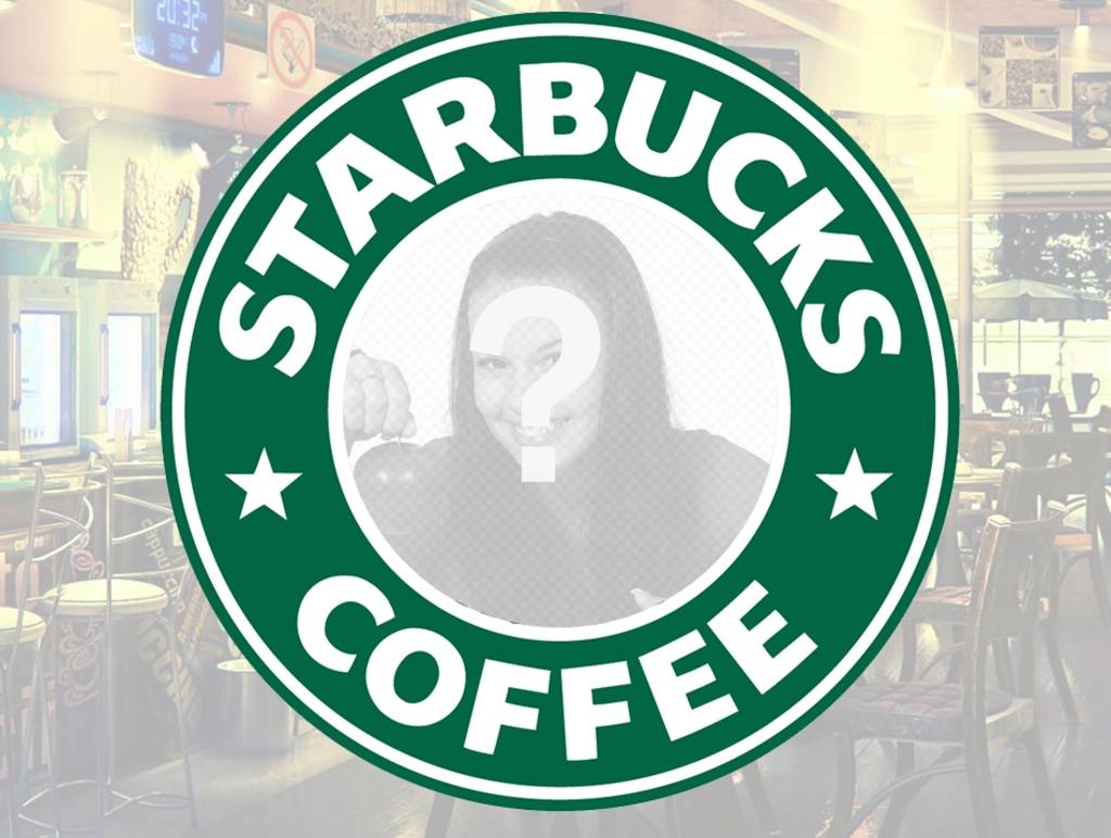 Réglage de la célèbre logo de Starbucks Coffee, un espace circulaire de placer vos photos. ..