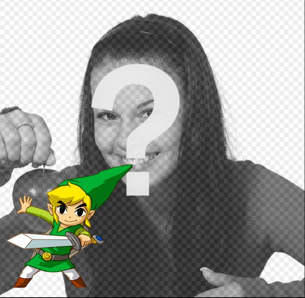 Modèle de profil avec un lien de Zelda Saga brandissant une épée. ..
