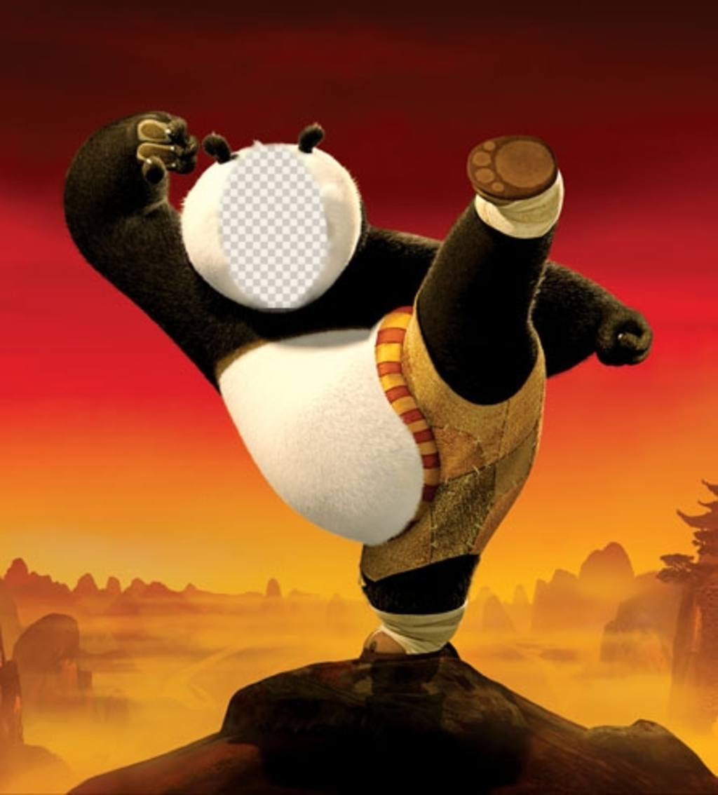 Soyez Kung Fu Panda avec ce photomontage que vous pouvez modifier pour effet Fun ..