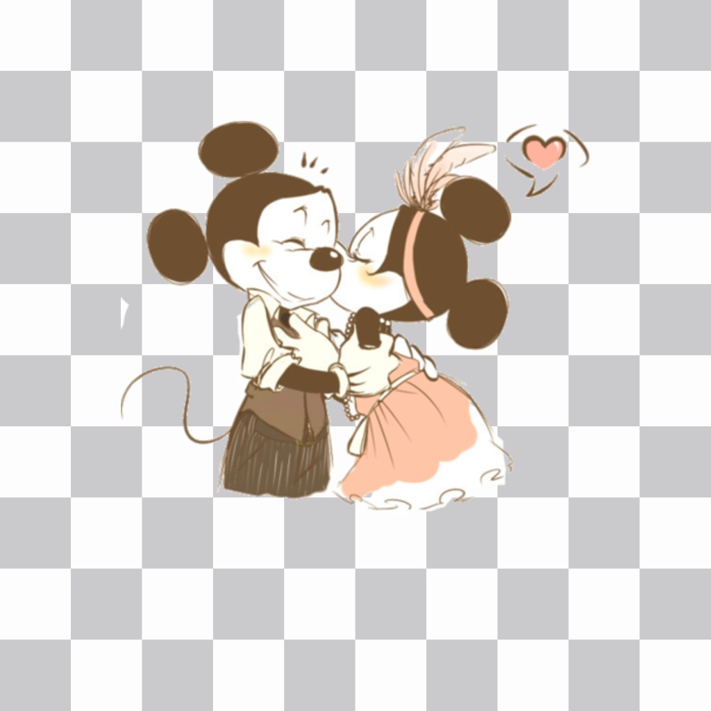 Autocollant avec une photo de Mikey et Minnie Mouse ..