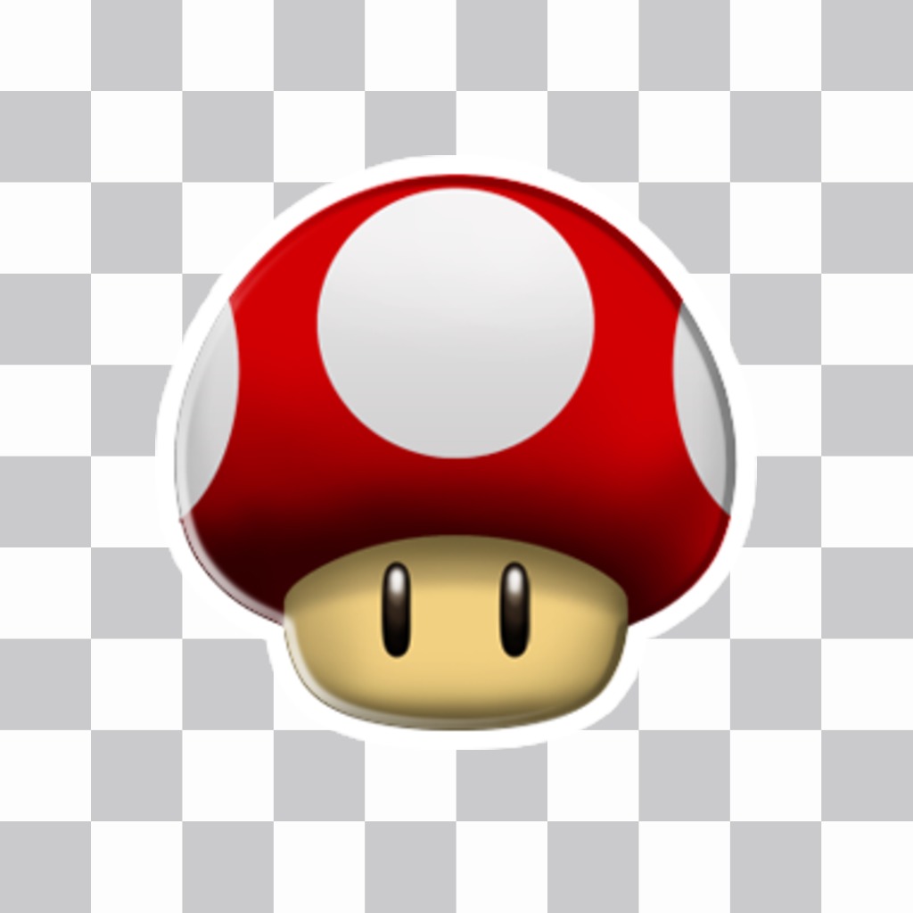 Autocollant avec champignon rouge Mario Bros ..