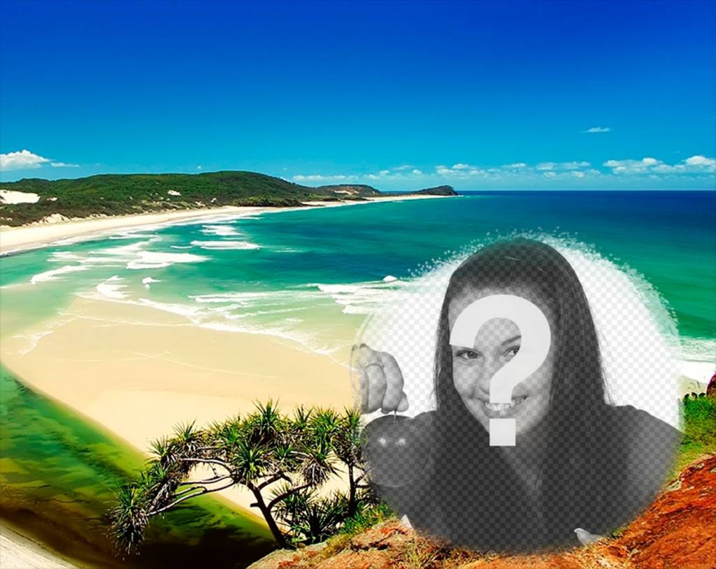Collage de mettre votre photo à côté dune plage ..