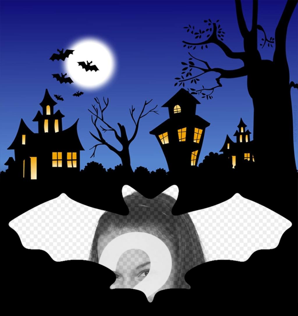 Photomontage de Halloween avec les chauves-souris ..