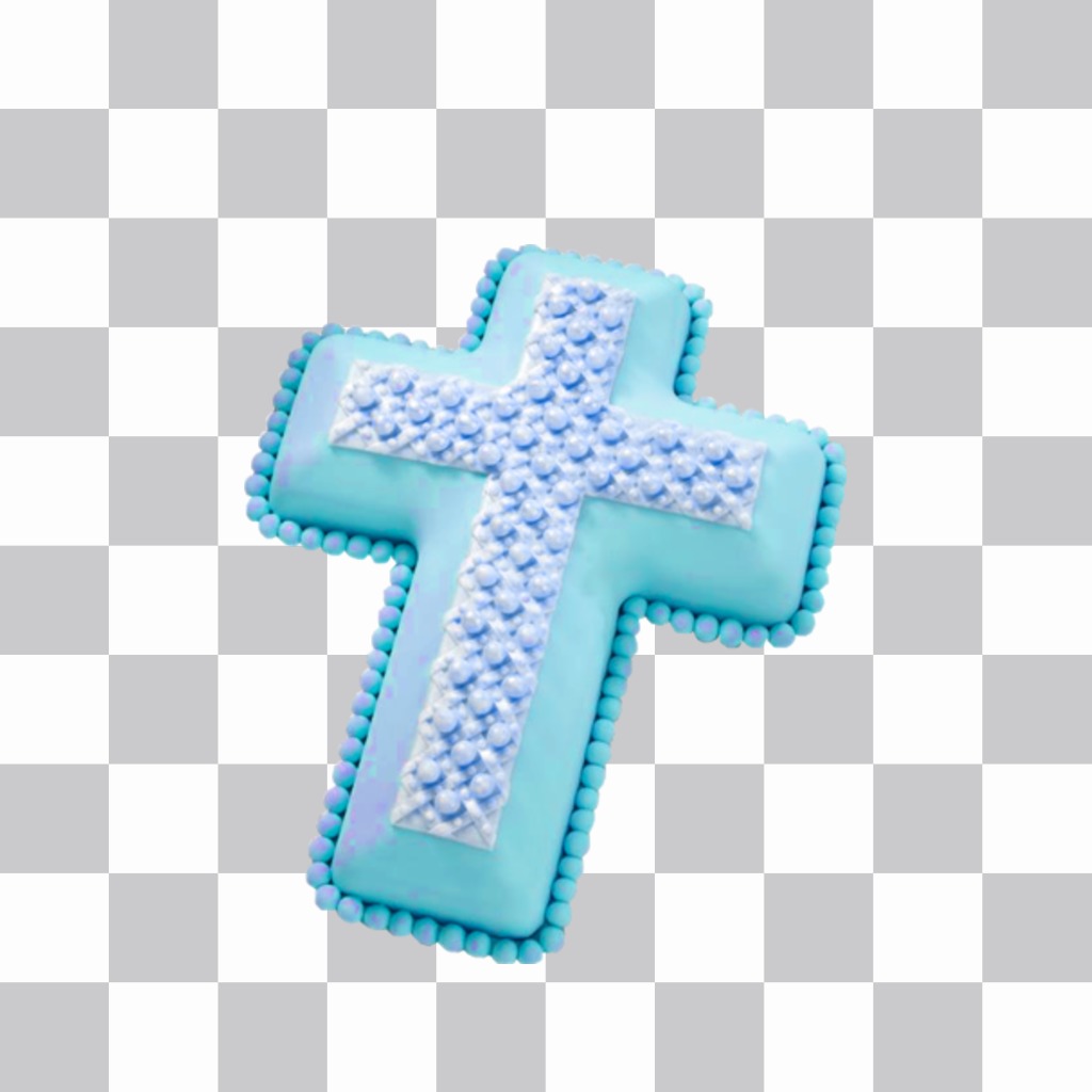 Autocollant chrétien dune croix bleue pour votre photo ..