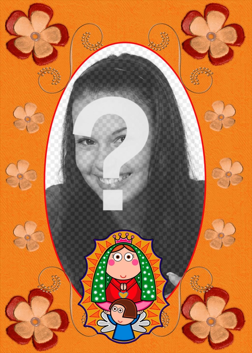 Cadre photo religieux de vos images avec une image de la Vierge Marie ..