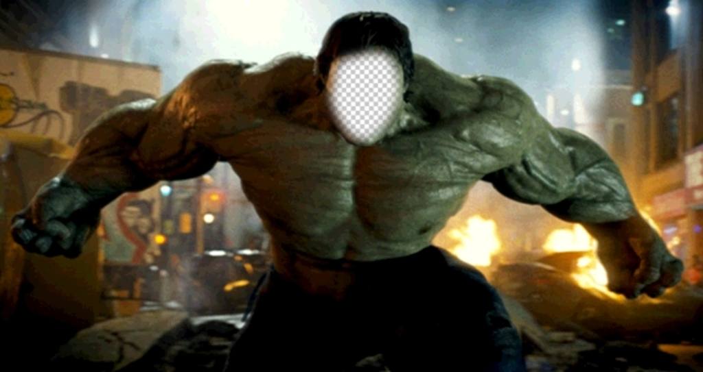 effet en ligne pour être Hulk dans une scène de film ..