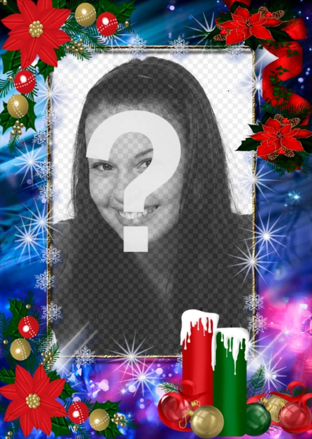 Cadre photo décoré pour Noël et vous pouvez personnaliser avec votre photo. ..