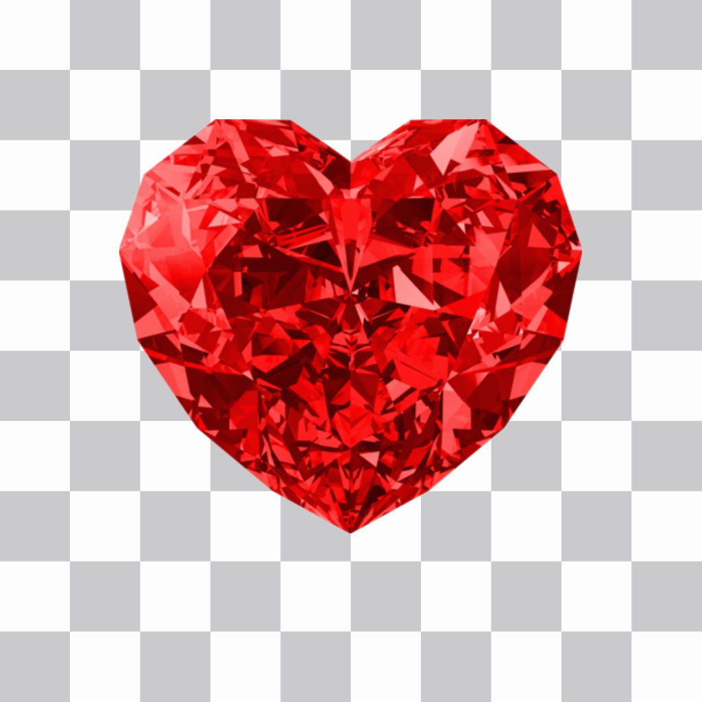 Photomontage de mettre en ligne un diamant en forme de coeur rouges sur vos..
