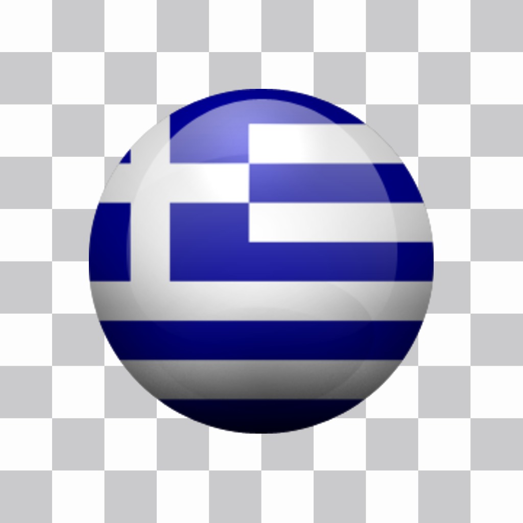 Autocollant rond avec les couleurs du drapeau de la Grèce de Photomontage pour ajouter le drapeau de la Grèce dans un cercle avec un fond transparent dans votre photo et avec votre image en évidence votre soutien et de fierté pour ce pays en Europe. Un bouton sticker..