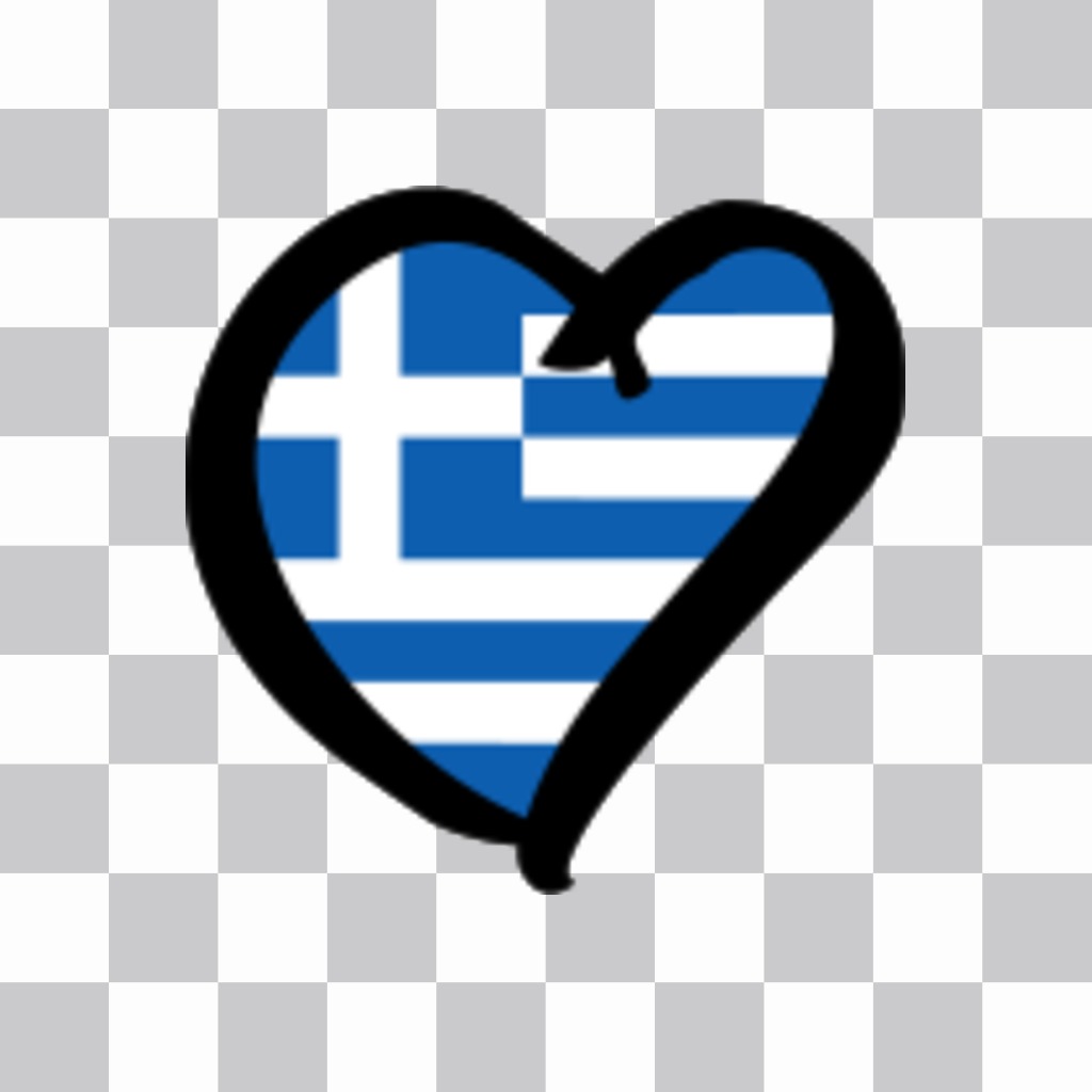Forme de coeur de drapeau de la Grèce à mettre sur vos photos de profil comme un..