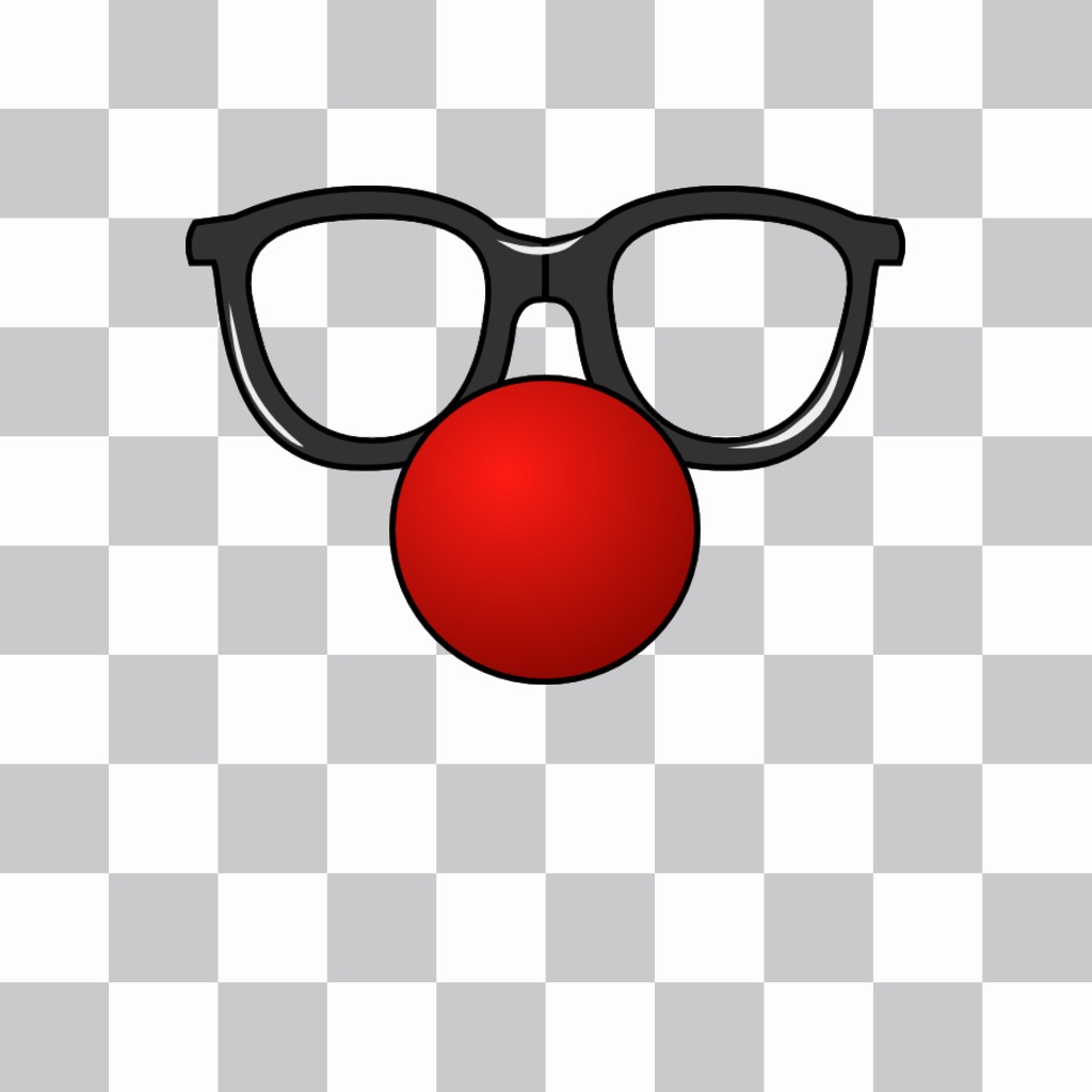 Photomontages en ligne de clown, lunettes et nez rouge. ..