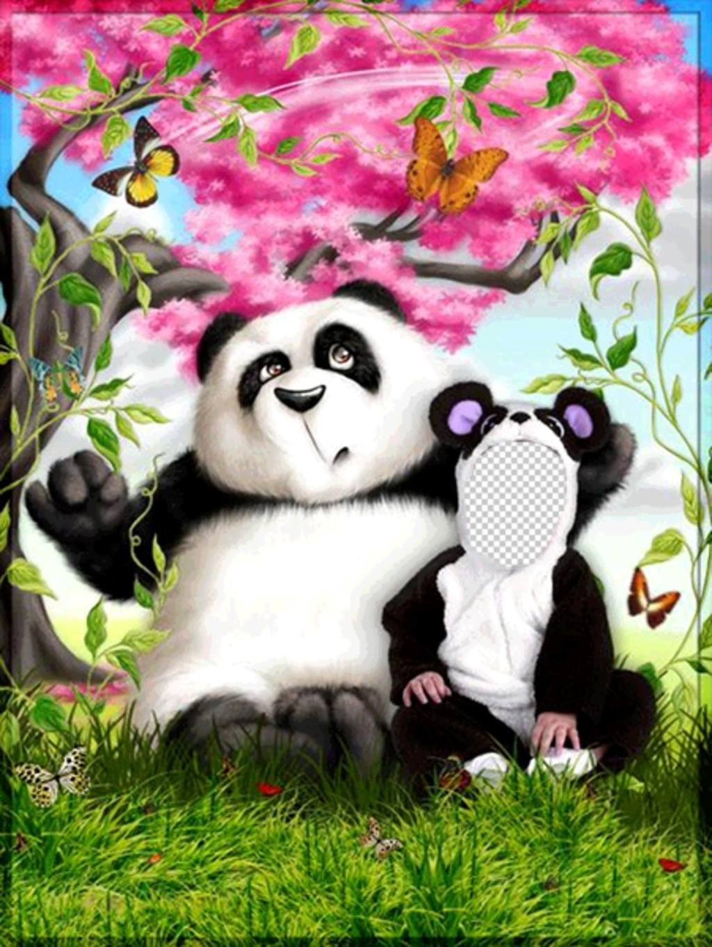 costume de Panda que vous pouvez modifier en ligne et montage gratuit photo ..