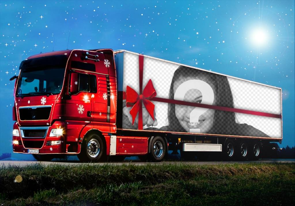 Effet photo dun camion de Noël de télécharger une photo ..