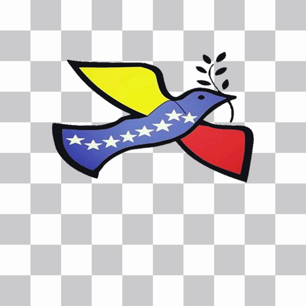 Autocollant colombe de la paix avec le drapeau du Venezuela ..