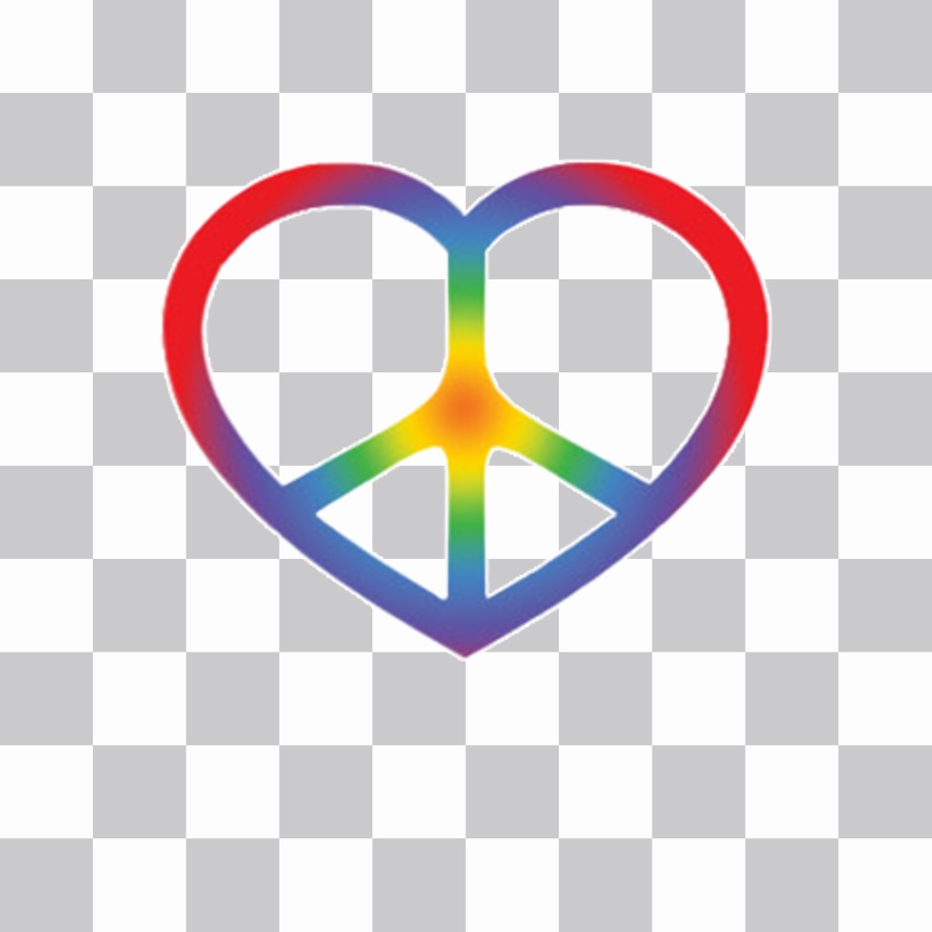 Autocollant de symbole de paix et un coeur pour votre photo sur ..