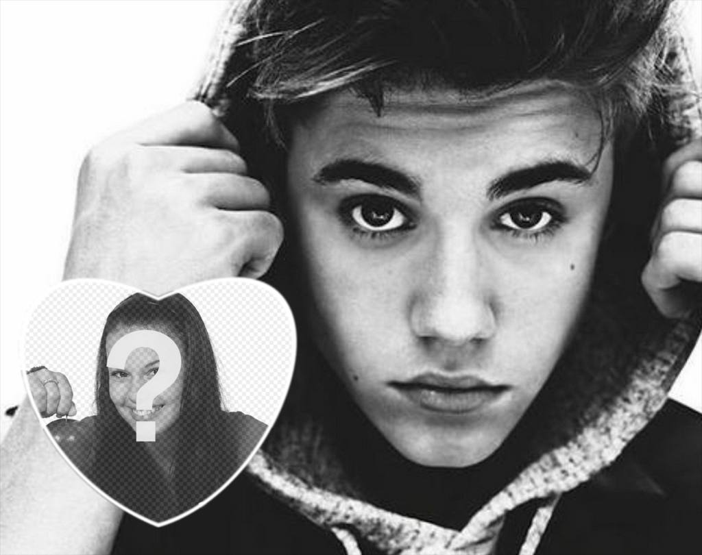 Effet photo de Justin Bieber en noir et blanc pour votre photo ..