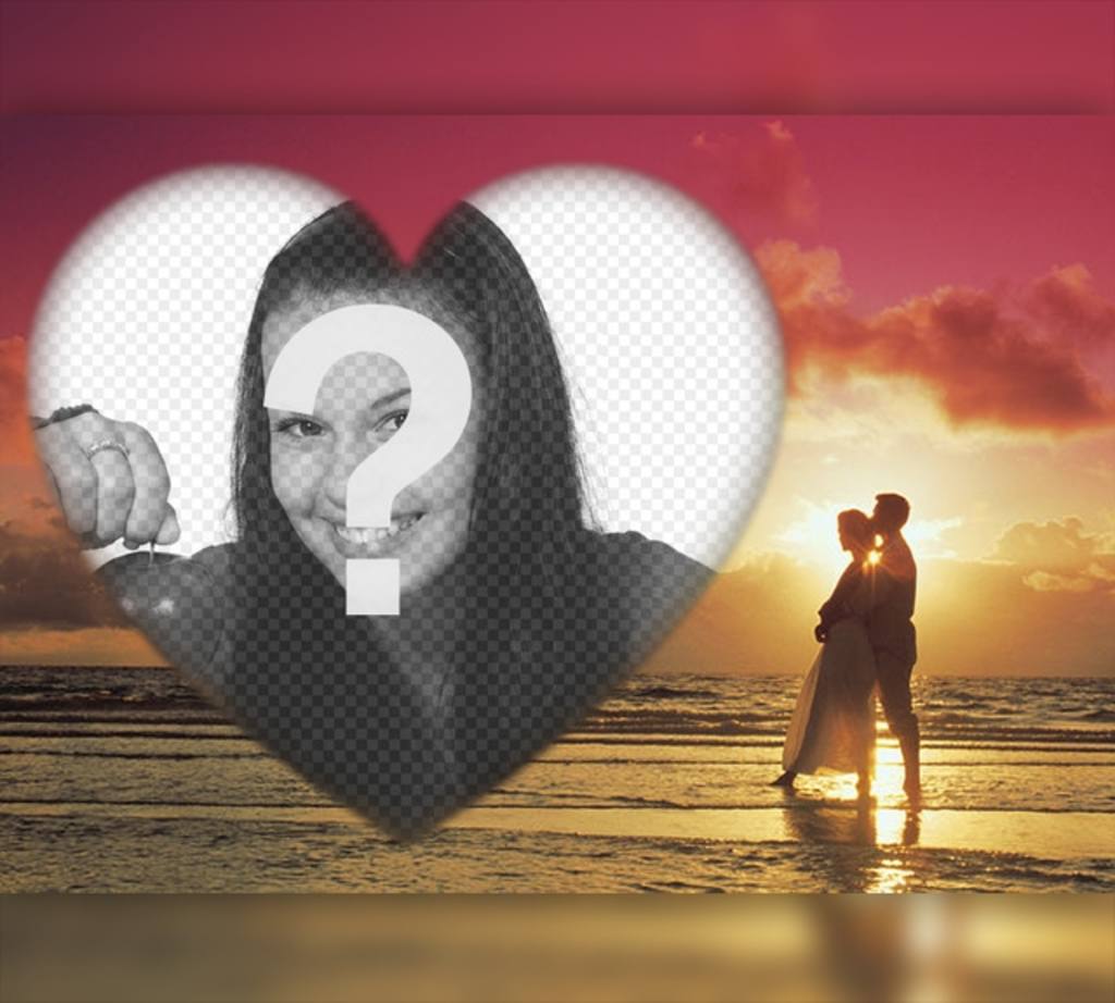 effet romantique pour télécharger votre photo avec un couple dans un coucher de soleil ..
